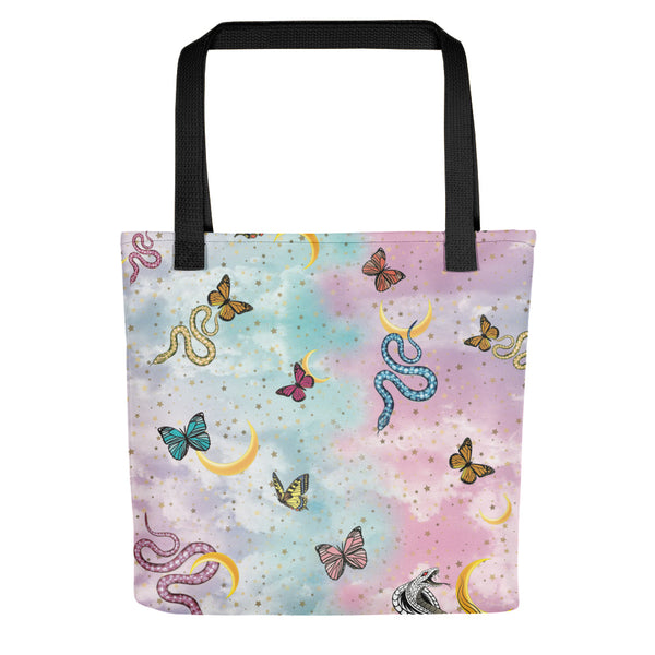 Rebirth (Snake, Butterfly, Moon) Tote Bag