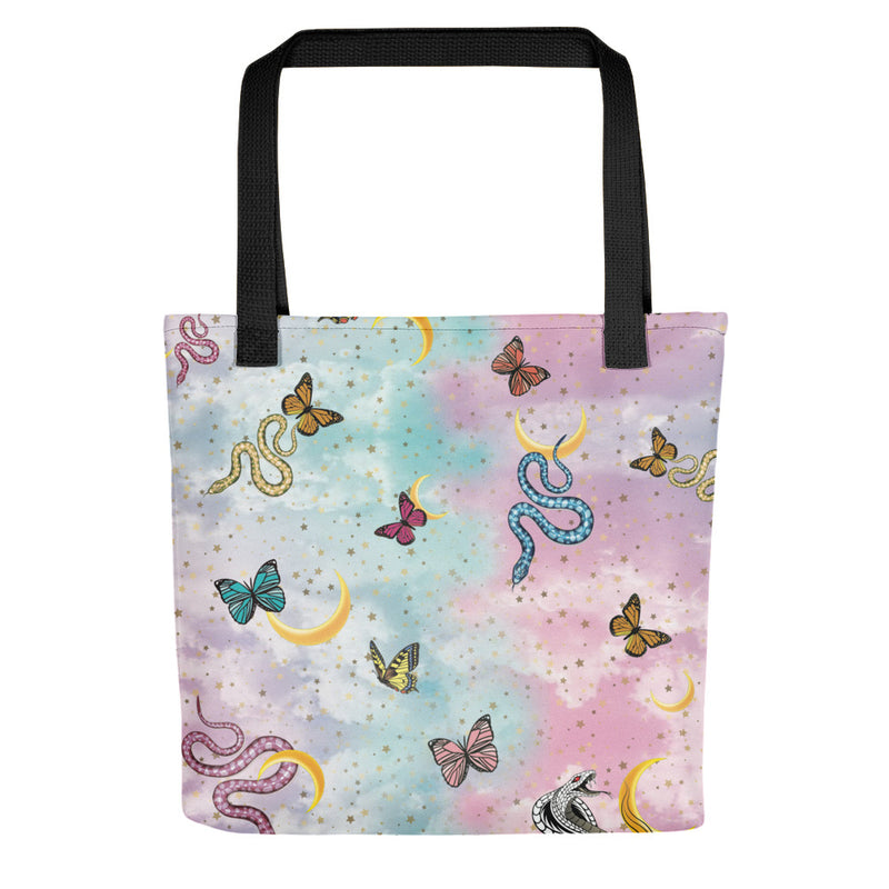 Rebirth (Snake, Butterfly, Moon) Tote Bag